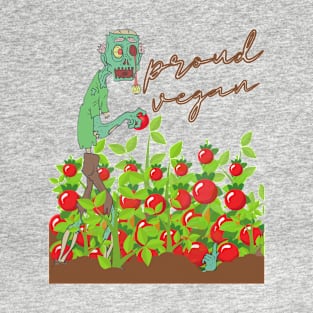 Proud Vegan Tomato Patch Halloween Melting Zombie T-Shirt